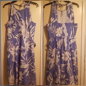 Maggy London Blue and White floral Pattern dress